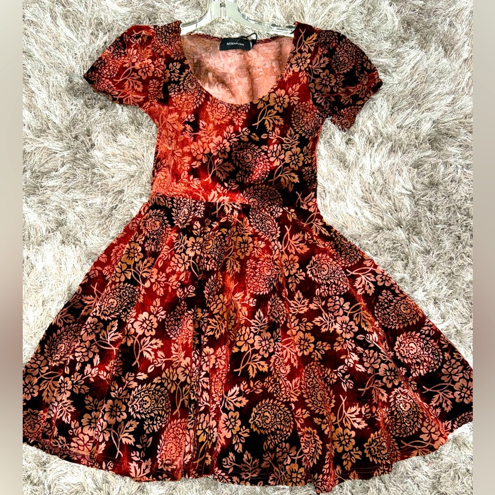 Urban Outfitters Floral velvet burnout dress. Never worn with tags!! Woman’s S❤️